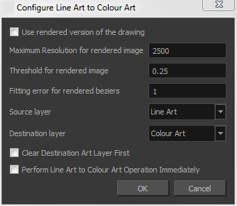 Configure Line Art to Colour Art