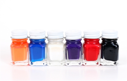 Paint Jars Lined Up