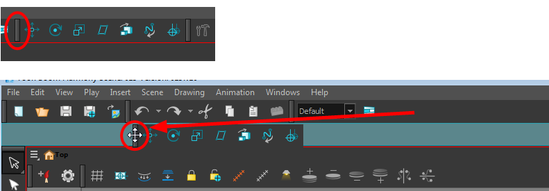 How to move a toolbar in Toon Boom Harmony
