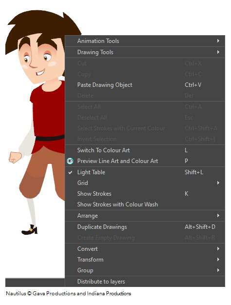 Toon Boom Harmony Quick Access Menu
