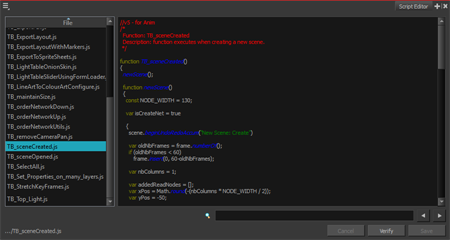 Created Scene Script
