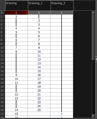 Xsheet Main Section